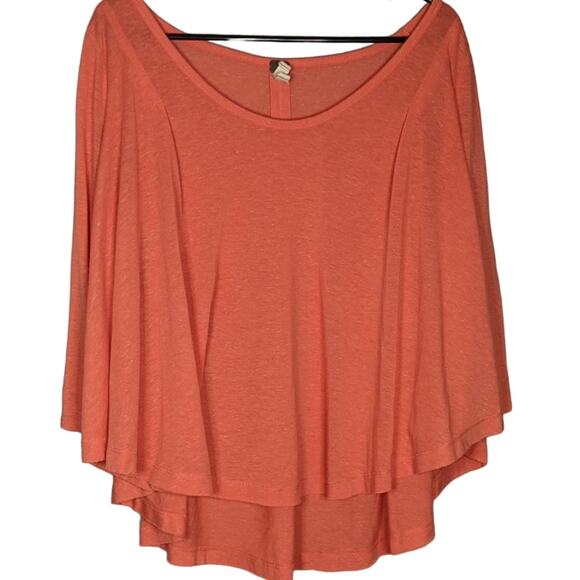 Oversized Coral Boho Peasant Top Free People - Picture 1 of 4
